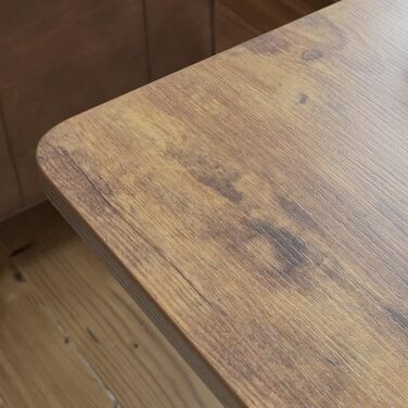 Барний стіл FEZIBO з регульованою висотою та повністю укомплектованою стільницею, 120 x 60 см, стіл для роботи сидячи та стоячи з подвійними шухлядами, чорний каркас/рустикально-коричнева поверхня