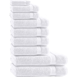 Набір махрових рушників з 10 чайних ложок, рушник для гостей, рушник для душу, рукавичка для прання (Біла)