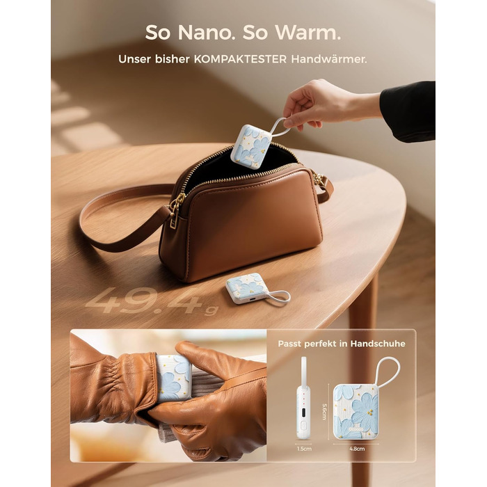 Електричні грілки для рук OCOOPA 2 шт., 3 режими нагріву, швидкий нагрів, 4000mAh, USB, для жінок, зимові, Outdoor