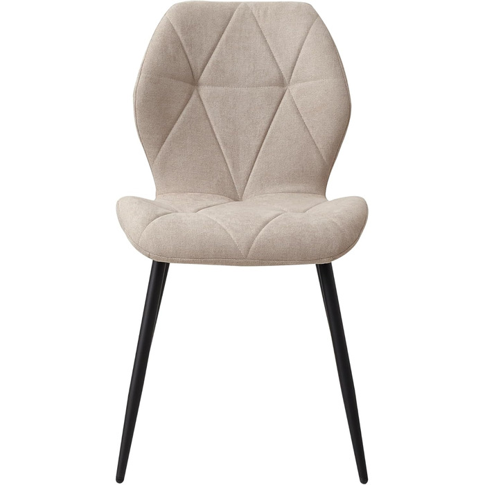 Набір з 4-х обідніх стільців GrandCA HOME, м'яке сидіння, скандинавський стиль, металеві ніжки, ромбоподібні подушки, бежевий колір