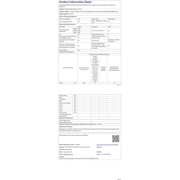 Автомобільний компресорний холодильник Alpicool NCF45 40L (-20°C до +20°C) для авто, кемпінгу, вантажівок, човнів - Чорний