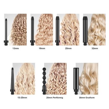 Професійний локон-інструмент Parwin Pro Beauty Lockenstab 7-в-1 з керамічним покриттям, LCD-дисплей, 100-230°C