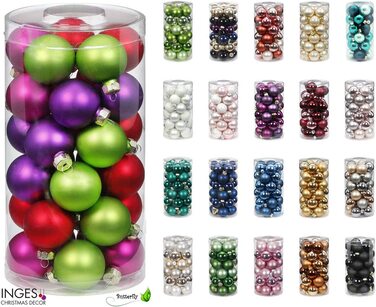 Чарівні скляні різдвяні кулі 4 см, 30 шт. ялинкові кулі, що прикрашають Різдво Колір вічнозелений (Світло-зелений, зелений, темно-зелений) (просто суміш білого (білого ))