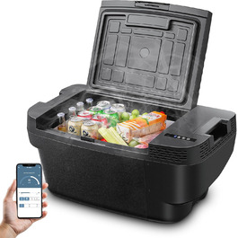 Компактний компресорний холодильник AAOBOSI 35L з Wi-Fi, USB, 12/24/240V для авто, кемпінгу та подорожей