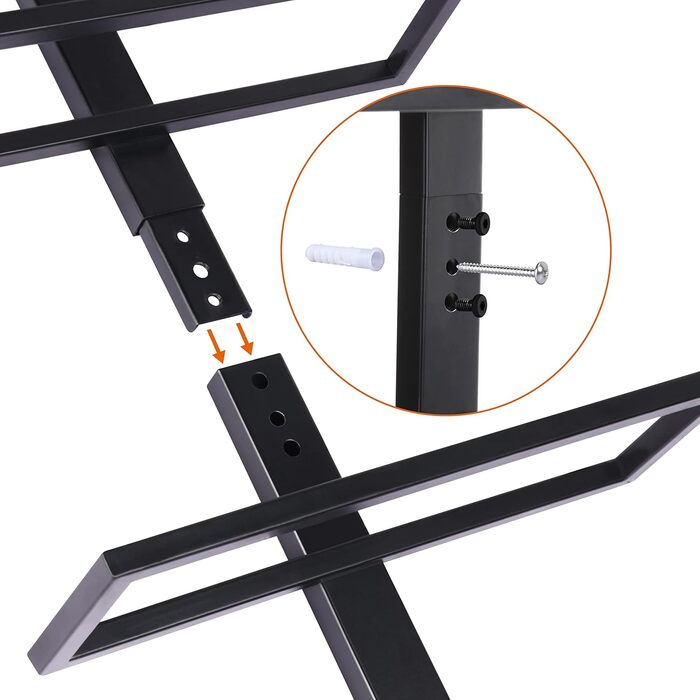 Стильна металева полиця для вин Yaheetech на 10 пляшок, чорна