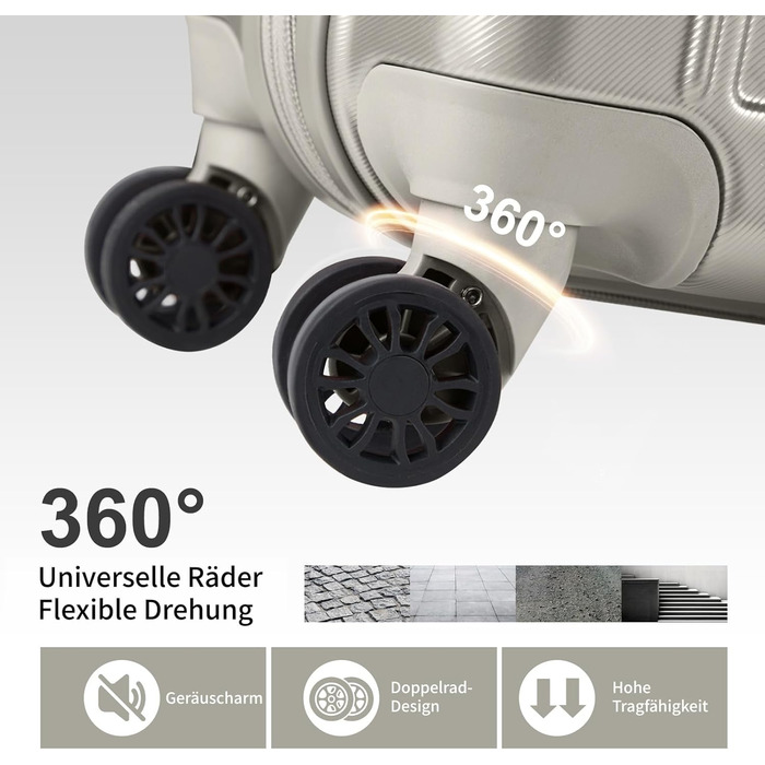 Набір валіз LALAHO 2 шт: дорожній набір з косметичною сумкою, валізи з ABS+PC, телескопічний ручка, ручна поклажа, градієнтний дизайн (Space Gray)