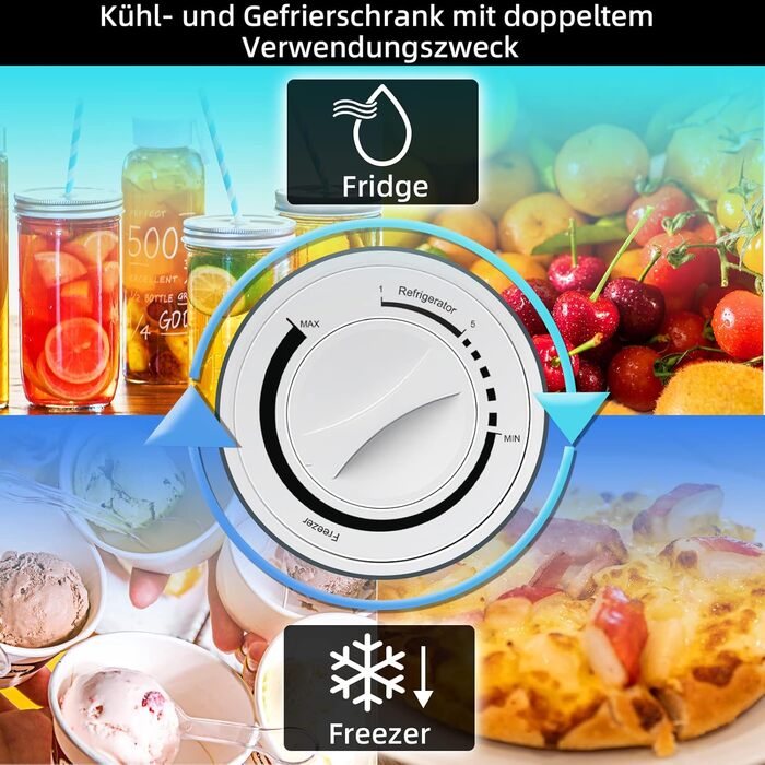 Міні-холодильник CHIQ 46 л з регулюванням температури, тихий (39 дБ), для офісу, кемпінгу, спальні, готелю, чорний