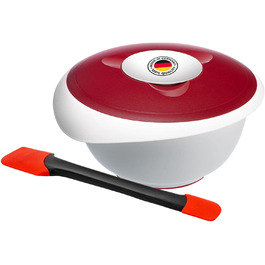 Набір для випічки Westmark Back-Set 4 шт. з мисками, вінчиком, мірною склянкою та скребком/демідером, пластик, білий/червоний/прозорий