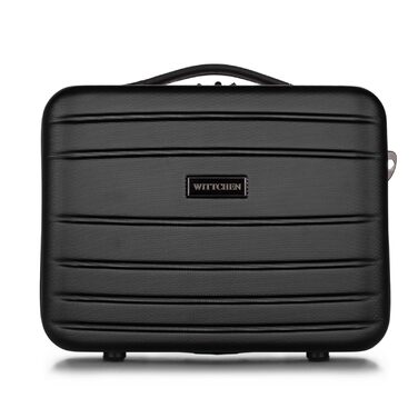 Чемодан для косметики/ручної поклажі WITTCHEN Globe Line | ABS, кодовий замок, 25 x 33 x 16,5 см, чорний | Підходить для Lufthansa, Eurowings, Ryanair, Condor, Discover Airlines