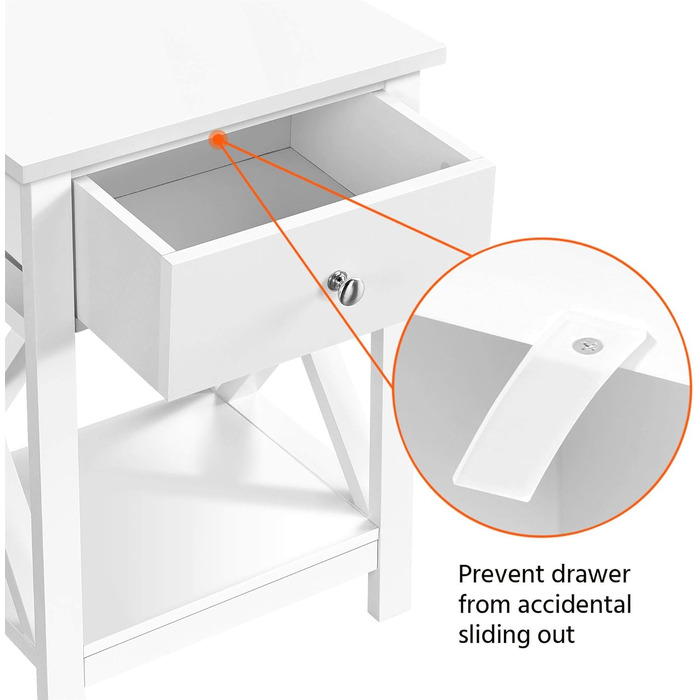Журнальний столик Yaheetech з шухлядою та полицею, білий, для вітальні та спальні, скандинавський дизайн