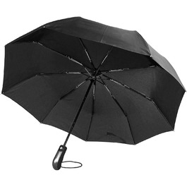 Кишенькова парасолька Travando Umbrella - Штормостійка до 150 км/год - ТЕФЛОНОВЕ покриття - Скловолокно посилене - Інноваційне автоматичне з однією кнопкою - до 2 осіб - невелике, легке, стійке до розбиття (чорне)