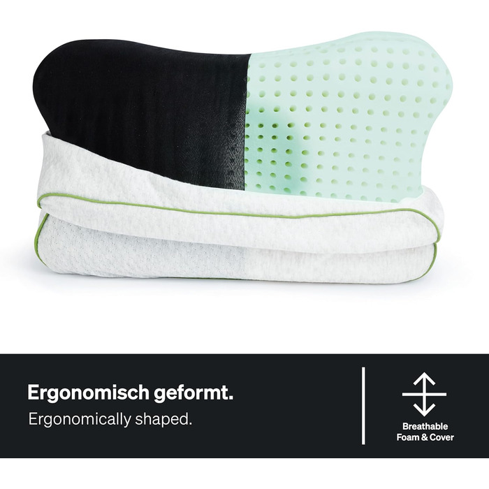 BLACKROLL® Recovery Pillow Set Jersey Anthrazit: ергономічна подушка для шиї та голови з Memory Foam (з додатковим чохлом), Made in Germany