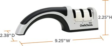 Точилка для ножів Chef's Choice Diamond Manual, 23.8 x 5.1 x 7.0 см, чорний/сріблястий