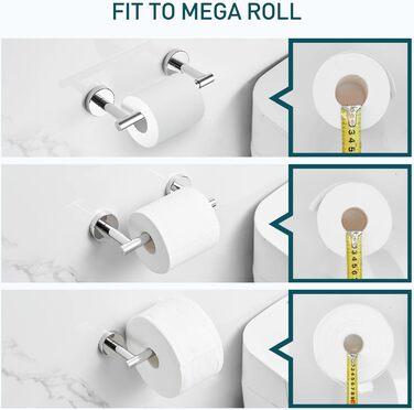 Тримач для туалетного паперу POKIM настінний для ванної кімнати відмінний тримач для рулонів серветок з нержавіючої сталі SUS 304 для рулонів Mega Jumbo, гнучкий поворотний тримач для туалетної кімнати, великий тримач TP (хром)