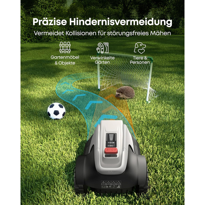 Робот-газонокосилка Eufy E15 без дроту, для саду до 800 м², TrueVision, Smart-навігація, уникнення перешкод, керування через додаток