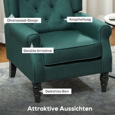 Елегантне крісло-мішок, з товстим шаром наповнювача, знімний чохол, розміри 74 x 86 x 102 см, темно-зелений