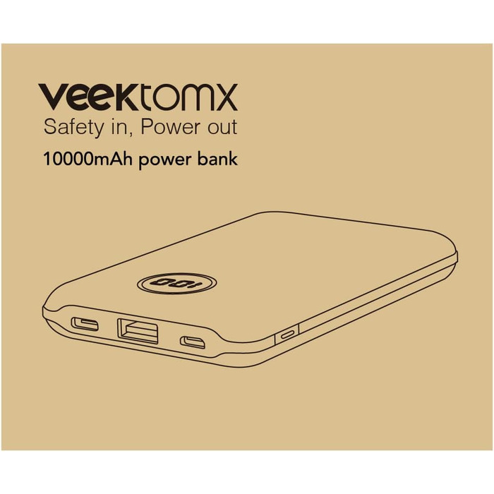 Зовнішній акумулятор Power Bank 10000mAh VEEKTOMX 22.5W Mini PD3.0 QC3.0 USB C Сумісний з iPhone/Samsung тощо Фіолетовий