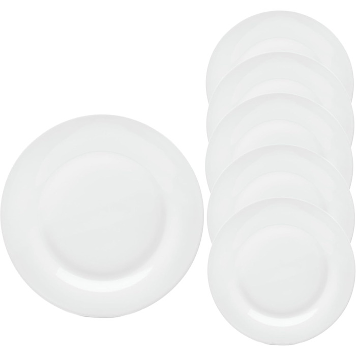 Набір посуду Van Well для 6 осіб: кавовий сервіз з порцеляни, миється в посудомийній машині, підходить для мікрохвильовки (білий)