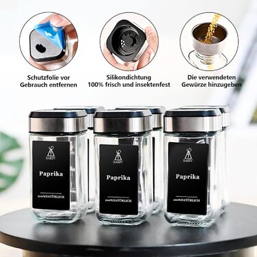 Набір для спецій XJ069: кутові контейнери з кришками та мітками | Кухове зберігання