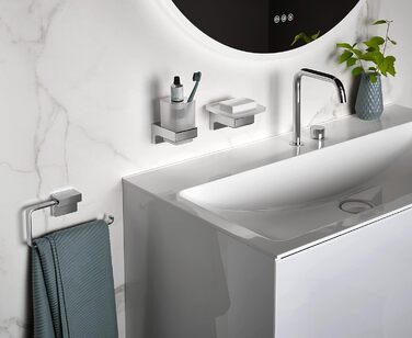 Тримач для рушників EMCO Cue на стіну, одноручний, металевий, хромований | Тримач для мила