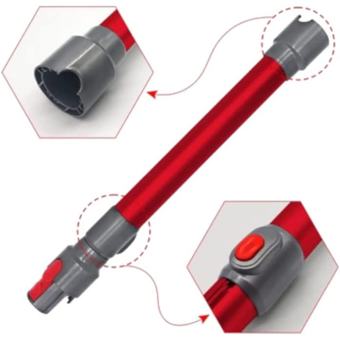 Заміна телескопічної трубки / всмоктуючої трубки в магазині для пилососа Dyson V7 V8 V10 V11 V15 акумуляторний ручний пилосос Заміна 967477-03 / червоний, довжиною 45-70 см