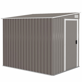 Гаражний бокс Outsunny з металу, 2,81 м², 154x206,5x181 см. Сховище для інструментів з похилим дахом та фундаментом.