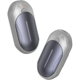 Портативні електричні грілки для рук 2 шт. 3000mAh, USB-C, 3 температурні режими (35-55°C), швидкий нагрів, для активного відпочинку, кемпінгу, подарунок, сріблясто-сірий M