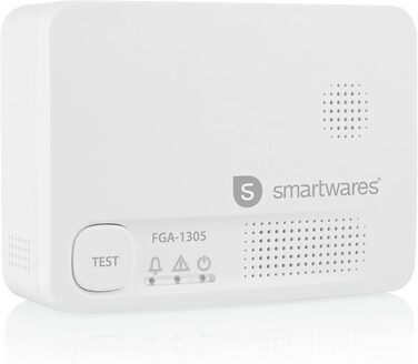 Виявлювач чадного газу Smartwares FGA-13051 з датчиком на 10 років, кнопка тестування, LED-індикатори