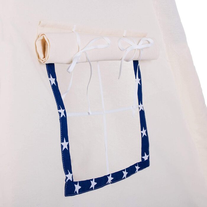 Дитячий намет-типі SPRINGOS, 160 x 120 x 100 см, темно-синій з зірками, з килимком та подушкою