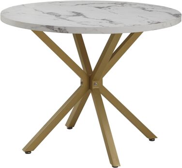 Набір обіднього столу та стільців GrandCA HOME: круглий стіл 100 см + 4 сучасні стільці з льону, сіро-темний колір (мрамор + чорний)