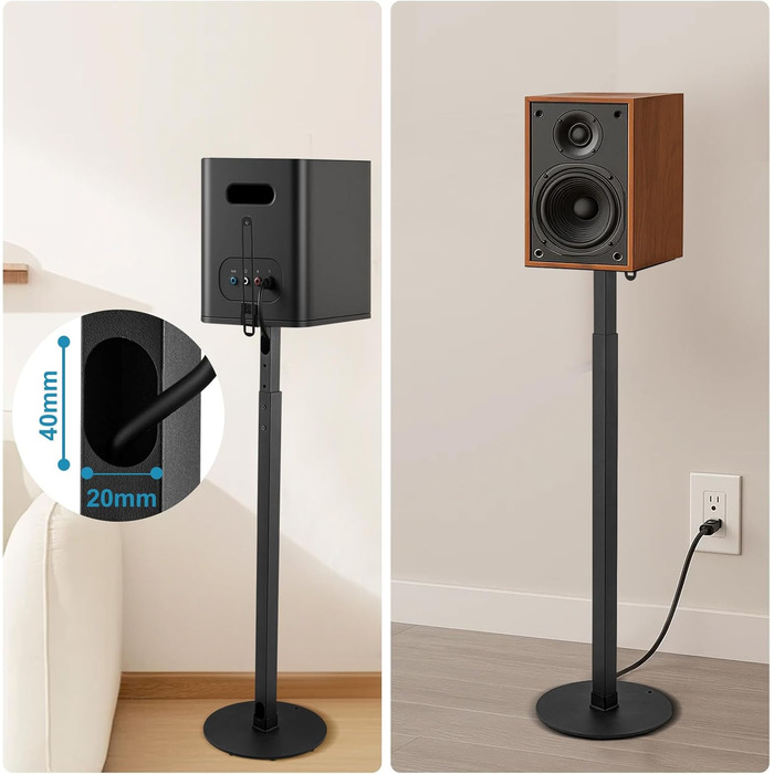 Підставка для акустики Dhouse, регульована висота, універсальна, поворотна на 360°, чорна (1 шт.)