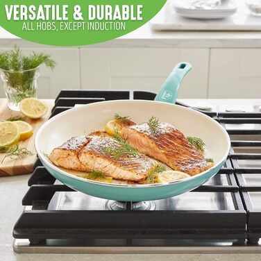 Сковорода з м'яким захопленням GreenLife (30 см), з антипригарним керамічним покриттям, не містить PFAS, придатна для миття в посудомийній машині, для духовки