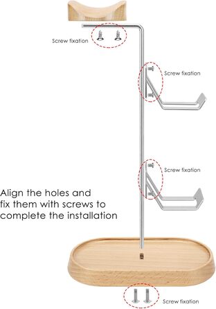 Підставка для навушників та геймпадів GEEKRIA 2-в-1 з дерева та алюмінію, сумісна з PS5/PS4, Xbox One, Nintendo Switch, Sennheiser, Bose, Beats, Razer, HyperX, Sony