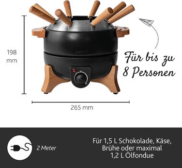 Електричний Фондюсет Boska Party 2.3L: для сиру, шоколаду, гарячого горщика, м'яса. Регулятор температури, 2.3L, нержавіюча сталь та чавун