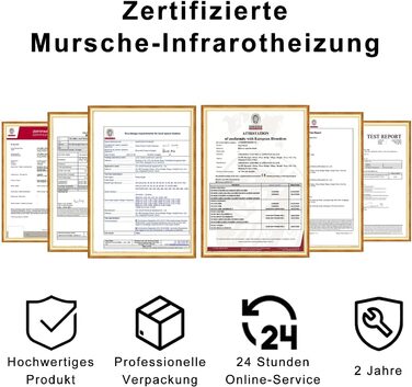 Інфрачервовий нагрівач для стін Mursche 450W з термостатом та Wi-Fi керуванням. Електричний інфранагрівач для дому, енергозберігаючий, з пультом дистанційного керування та можливістю настінного монтажу.
