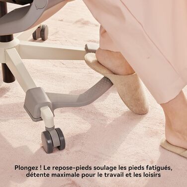 Ергономічне крісло Musso E80 Muse FemmePosture™ для жінок - регулювання спинки до 135°, 3D-підтримка попереку, 17 см 4D-підголівник, висувна підніжка, регулювання глибини та висоти сидіння, регульовані підлокітники (Бежевий)