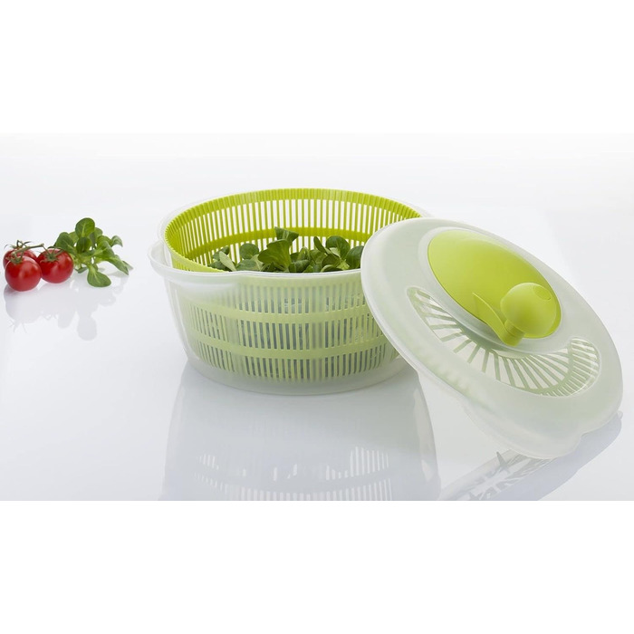 Westmark Salad Spinner, 5 л, ø 26 см, пластик, без бісфенолу А, Fortuna, прозорий/червоний, 243222E2 (яблучно-зелений, стандартний шейкер)