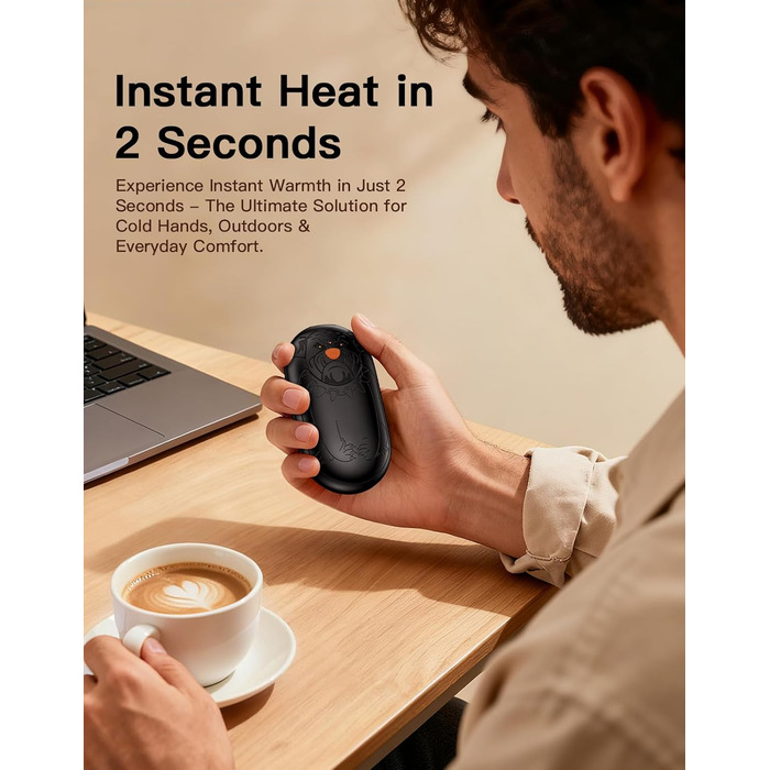 Електричні грілки для рук 2 шт. | Перезаряджаються, 3 режими нагріву, 6000mAh | Для жінок та чоловіків, кемпінг, полювання, гольф