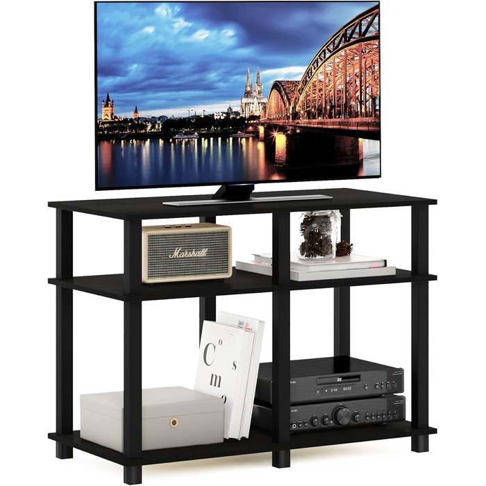 Підставка для телевізора Furinno Romain Turn-N-Tube до 40 дюймів, Espresso/Schwarz