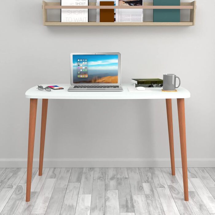 Письмовий стіл Kongsberg Комп'ютерний стіл 70 x 105 x 60 см PC Стіл Робочий стіл для домашнього офісу Білий