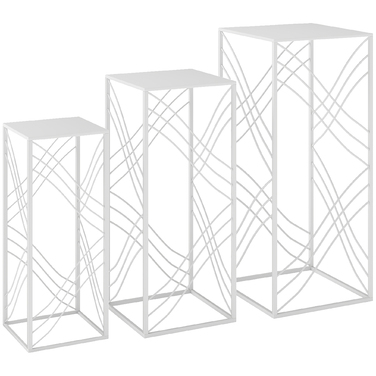 Набір з 3-х підставок для квітів, висотою 50/60/70 см, металевий квітковий стеллаж, що складається у стос