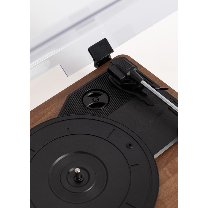 Програвач вінілових платівок з Bluetooth, USB, SD, MicroSD, MP3, темне дерево, PRO, салатовий