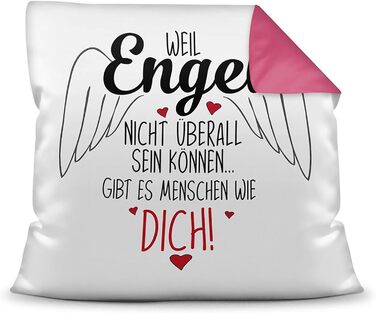 Королівська подушка - Ангели не можуть бути скрізь, такі люди як ти - Ідея для подарунка - 40х40 см (рожева)