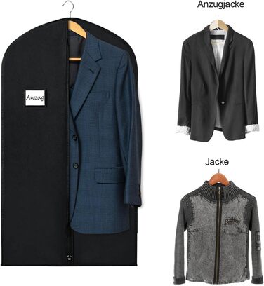 4 містка сумка для одягу 60x100 см, чохол для костюма, пилозахисні мішки для одягу, високоякісна сумка для транспортування костюмів, дихаюча сумка для костюмів для зберігання костюмів, жакетів та суконь, BOMEI PACK