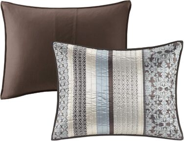 Комплект постільної білизни Madison Park Quilt Luxe Jacquard, оверсайз King, Прінстон, червоний/синій, 5 предметів