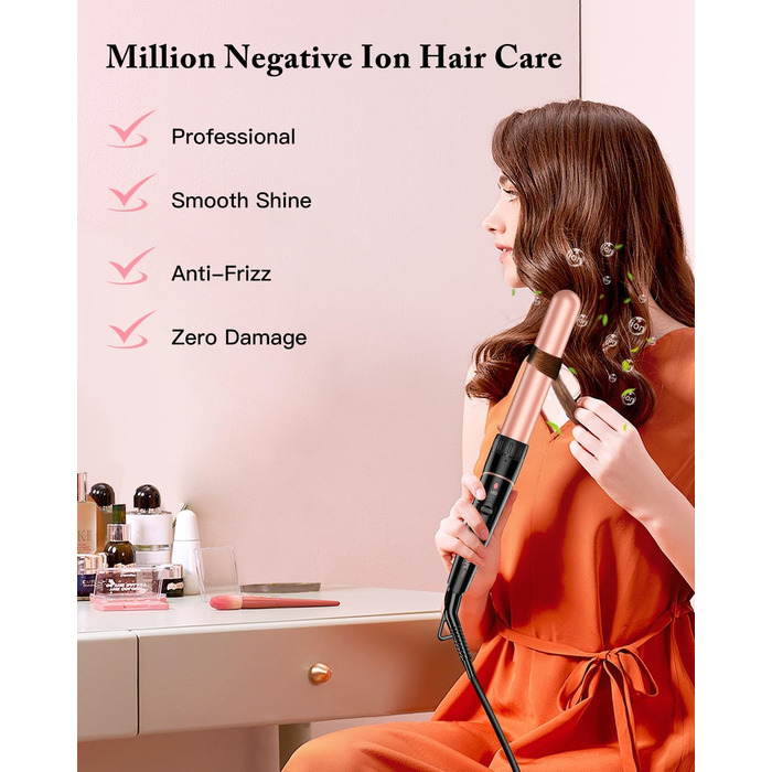 BESTOPE PRO Lockenstab 6-в-1: великі та малі локони, різні насадки, регулювання температури, рожеве золото