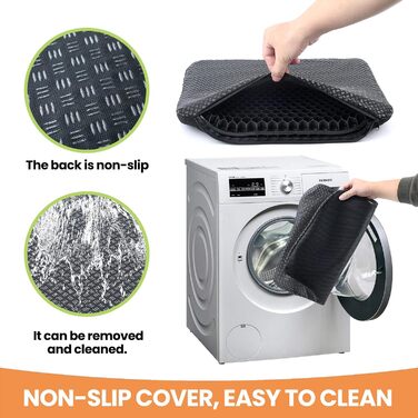 Ортопедична гелева подушка на стілець для офісу та авто, протиковзаюча та дихаюча, чорна (47x44x4 см)