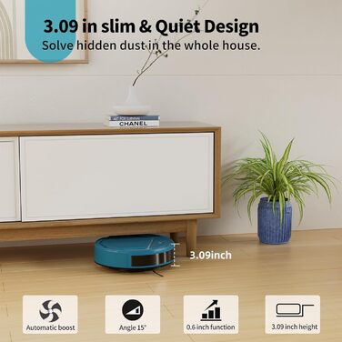 Робот-пилосос OKP 2100Pa з Wi-Fi, суперантивний, керування через додаток та голосовим управлінням Alexa. Тиха робота, ідеально для шерсті тварин, підходить для підлоги та килима. Самостійна зарядка, 100 хвилин роботи.