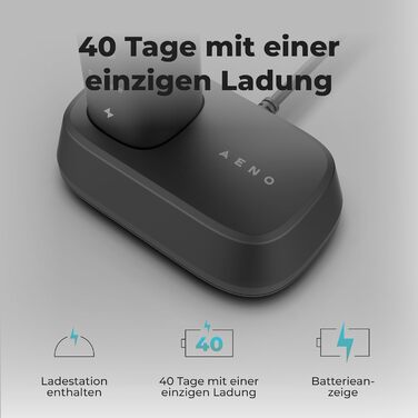 Електрична зубна щітка AENO DB6 Sonic – 5 режимів, 40 днів роботи, бездротове заряджання, преміум-щітинки, нагадування про заміну насадки, 46 000 вібрацій/хв, чорний