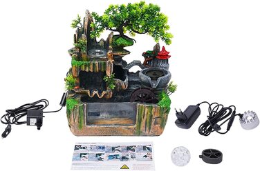 Кімнатний фонтан-водоспад з LED підсвіткою та ефектом туману, декоративний фонтан для дому та офісу